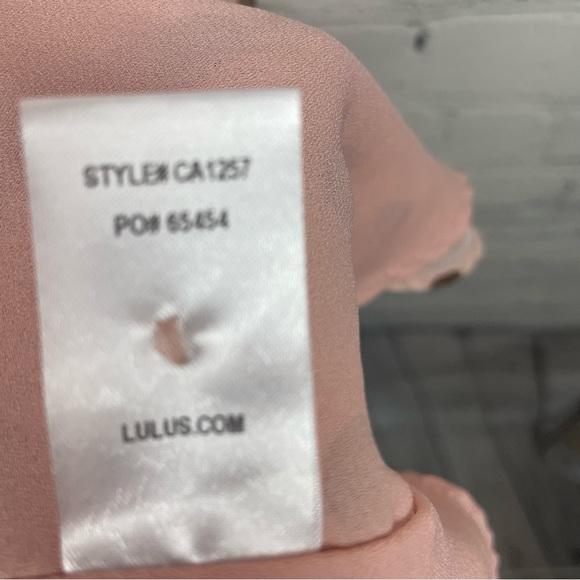 LULUS Love You Tier-ly Tiered Midi Blush Pink Brown Polka Dot Midi Dress size S - Picture 7 of 8